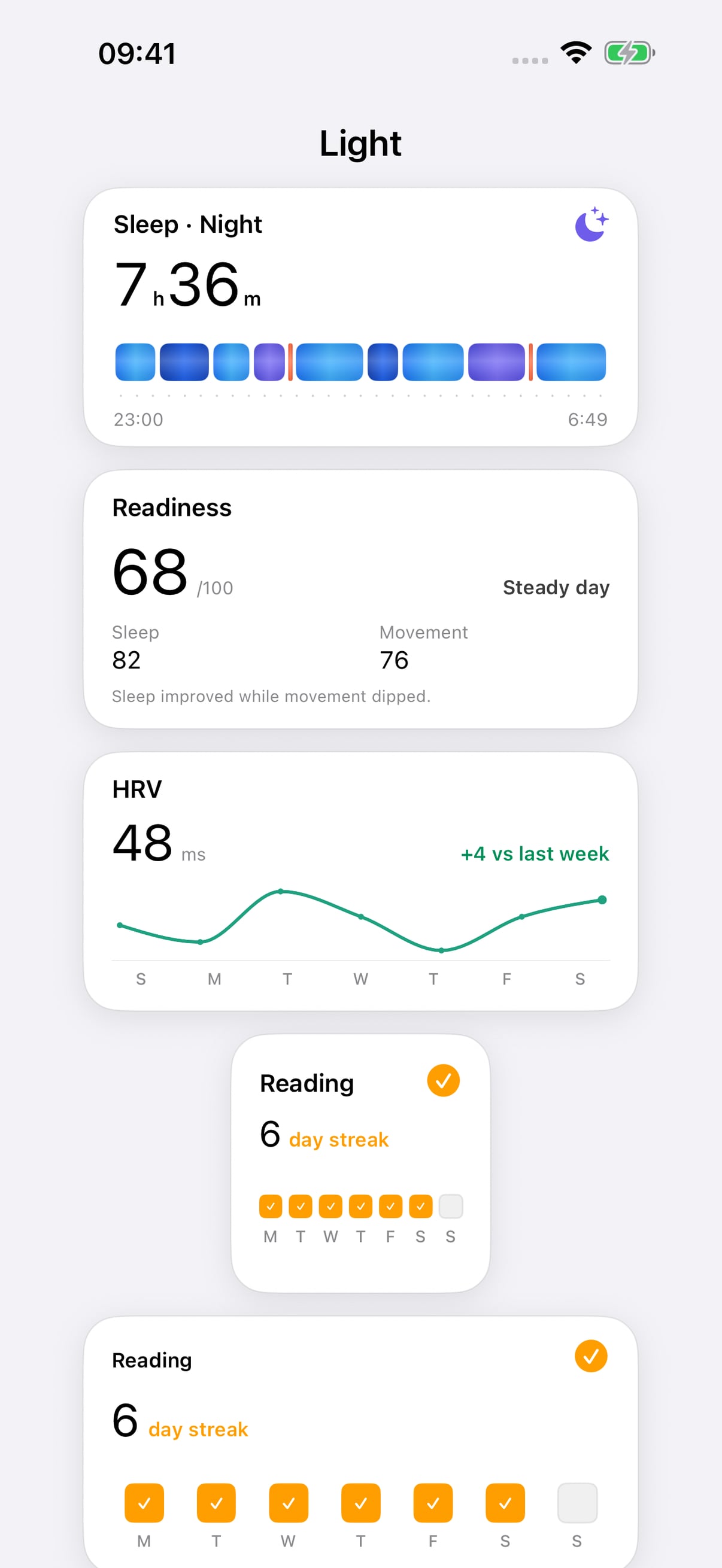 daygauge widgets shown on an iPhone Home Screen in light appearance.
